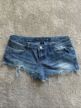 Almost Famous Distressed Blue Denim Cutoff Shorts